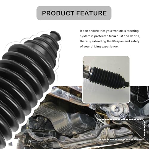 wedfish Car Rack and Pinion Boot Steering Rack Boot Tool Kit,Dustproof Silicone Inner Tie Rod Boot Set with Rack and Pinion Bellow Cable Ties and Clamps,Professional Car Accessories - Image 4