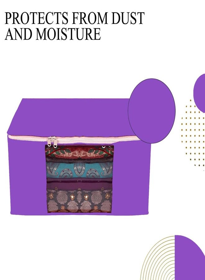 SHAPING FABRIC طقم غطاء ساري من قماش التشكيل، قطعة واحدة، منظم ملابس من قماش غير منسوج للخزانة مع نافذة شفافة وحقيبة تخزين ملابس بسحاب مزدوج، غطاء ملابس SF_XL_SC_CC_XPID1598426731598440 - Image 3