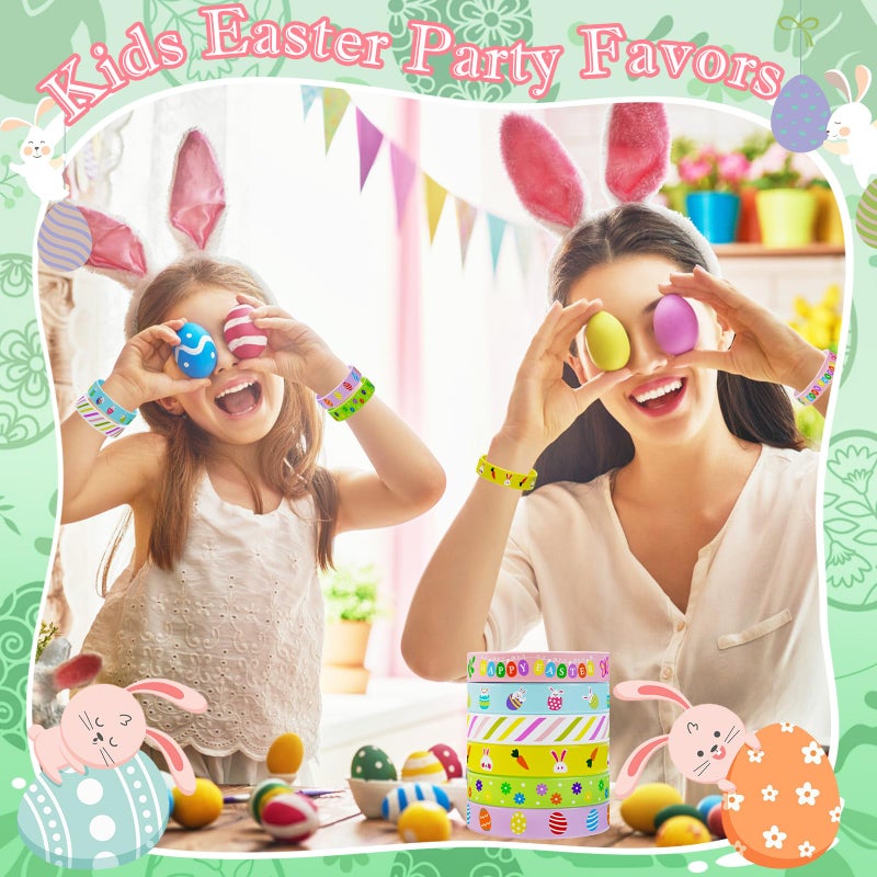 Genuvi Easter Rubber Bracelets for Kids 30PCS Easter Basket Stuffers Egg Fillers Silicone Wristbands Bulk Easter Party Favors Supplies for Kids Goodie Bag Stuffers Student Gifts Classroom Prizes Accessories - Image 5