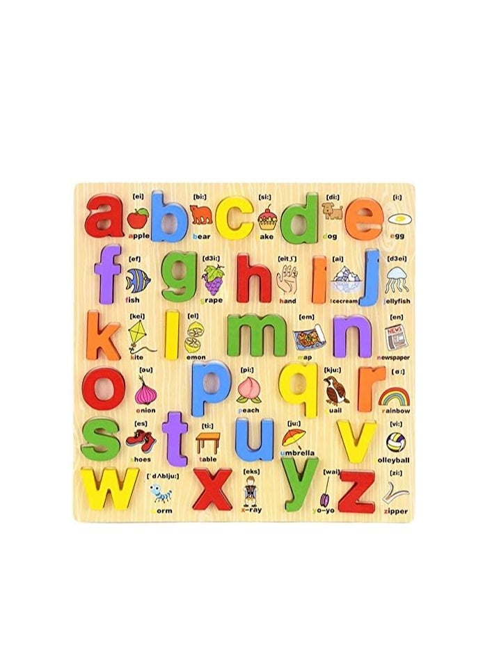 3D Wooden English Alphabet Blocks Puzzle Game for Kids Ages 1 2 3 4 5 Years - Image 1