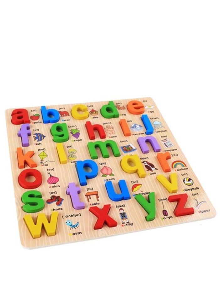 3D Wooden English Alphabet Blocks Puzzle Game for Kids Ages 1 2 3 4 5 Years - Image 2