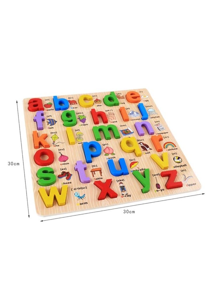3D Wooden English Alphabet Blocks Puzzle Game for Kids Ages 1 2 3 4 5 Years - Image 3