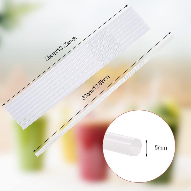 Loccmat 500 Pcs White Straws,Disposable Plastic Drinking Straws,Extra Long Flexible Straws,Disposable Bendy Straws for Party,BPA-Free Plastic Straws,10.2" Long and 0.23'' Diameter (White) - Image 2