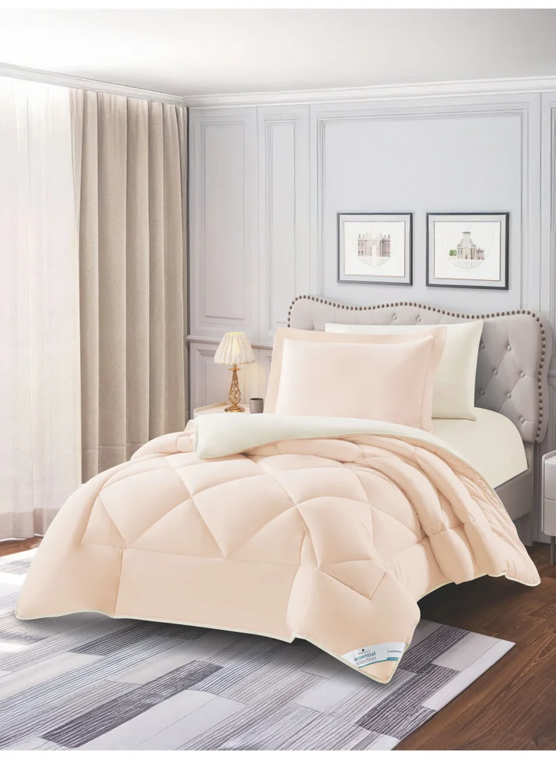 دوناتيلا طقم لحاف سرير خفيف الوزن، مناسب لجميع المواسم، 4 قطع، مقاس مفرد، طقم لحاف سادة لسرير مفرد مع حشوة بديلة من الاسفل (طقم لحاف سرير فندقي)، مايكرو فايبر