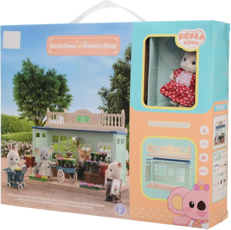 DIY Koala Town Florist Creative Playset for Kids with Customizable Flower Shop Accessories and Fun Activities - Multicolor