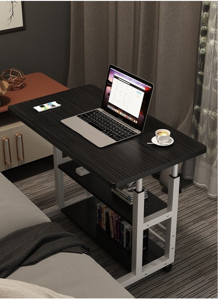 VUCATIN - Standing Desk Adjustable Height Mobile Stand Up Desk with Wheels Portable Rolling Desk Small Computer Desk Portable Laptop Desk Standing Table Sit Stand Home Office Desks Rustic (Black) - Image 1