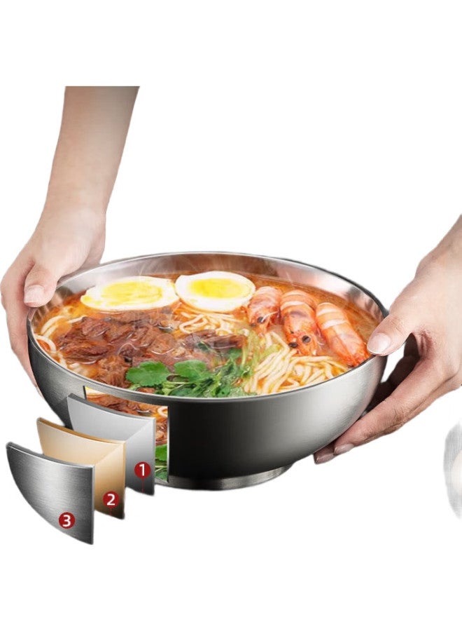 MAX COOK Meichun 316l Stainless Steel Bowl, Salad Bowl, Soup Bowl, Double-layer Insulated, Rice Bowl, Tableware, Noodle Bowl, 18cm, Mcwa9874 - Image 3