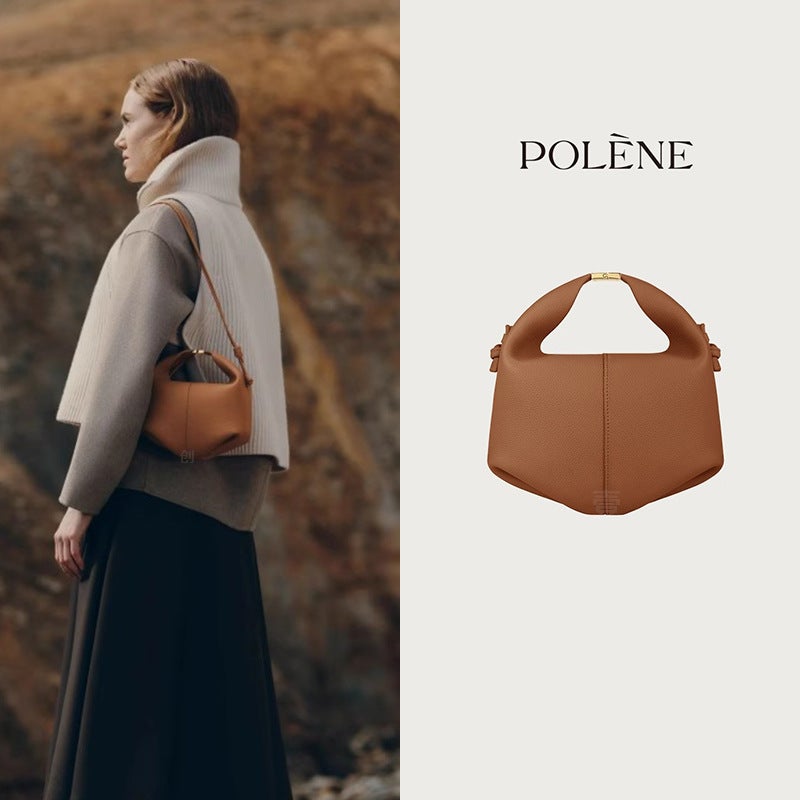 French Pole Lunch Bag Niche Design New Paris Commuter Fashion Genuine Leather Shoulder Crossbody Women'S Bag - Image 4