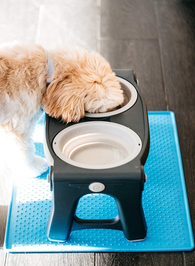 Dexas Pets Adjustable Height Double Pet Feeder, Light Gray - Image 4