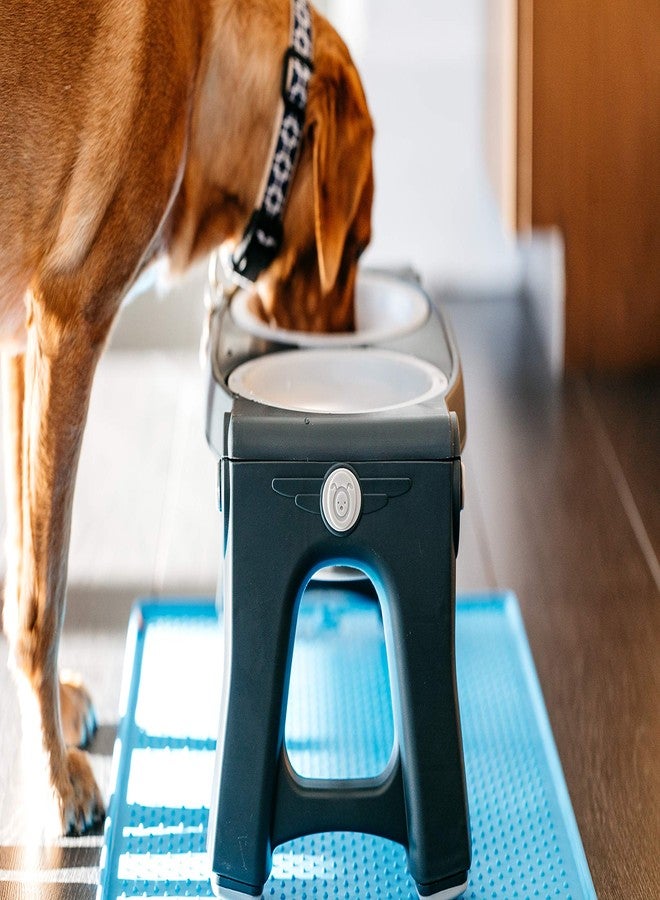 Dexas Pets Adjustable Height Double Pet Feeder, Light Gray - Image 5