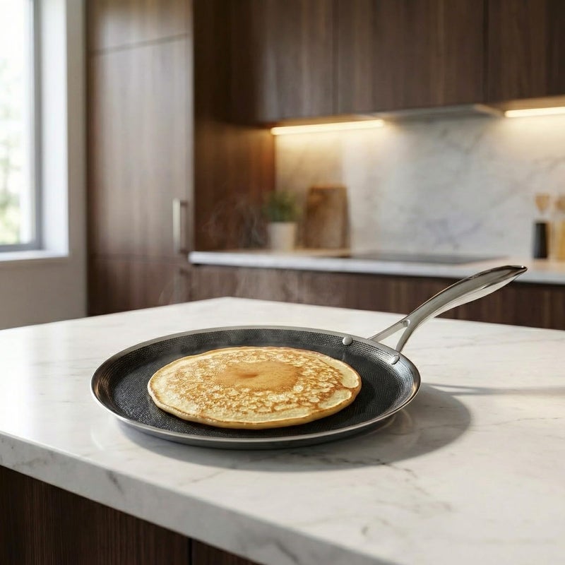 Arshia Hybrid Stainless Steel Non-Stick Crepe Pan, 29 cm - Image 3