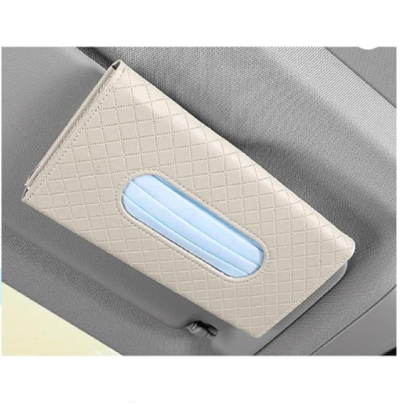 TINSICO Car Tissue Paper and Holder Visor (Beige) - Image 2