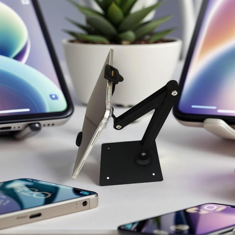 Tablets Stand with 360 Rotation Bed and Desk Holder for 4 to 13inch Devices for Office Desk and Casual Use Extendable Arm Stand - Image 2