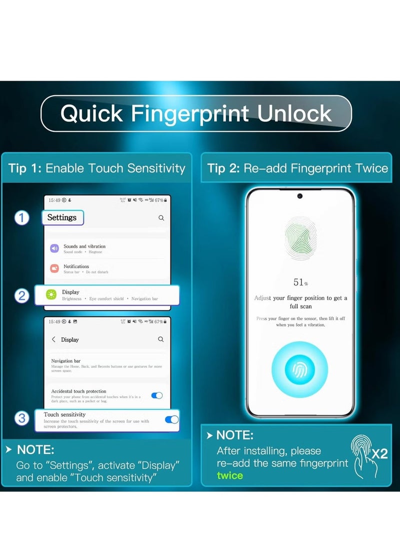 Raxoom Samsung Galaxy S25 Plus Tempered Glass 3-Pack Anti-Scratch Ultra Resistant Clear Screen Protector for Samsung Galaxy S25 Plus 5G 6.7-Inch â€“ Maximum Protection Crystal Clear Display, Easy Installation - Image 5