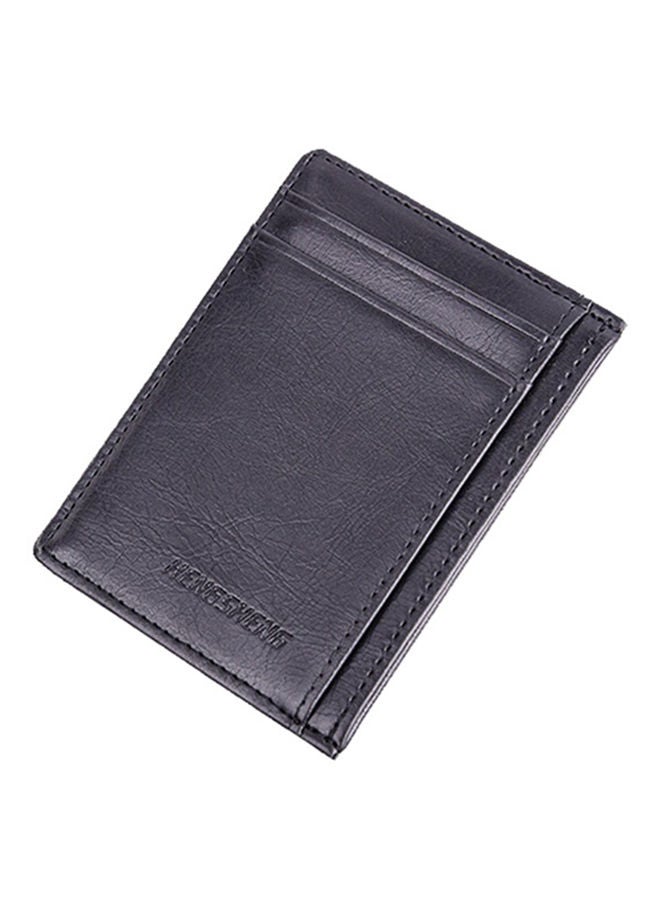 Loquat Sleek Synthetic Leather Card Case Black - Image 1