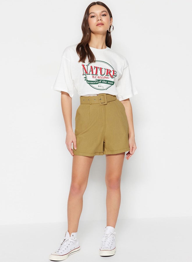 trendyol Belt Detailed Woven Shorts - Image 1