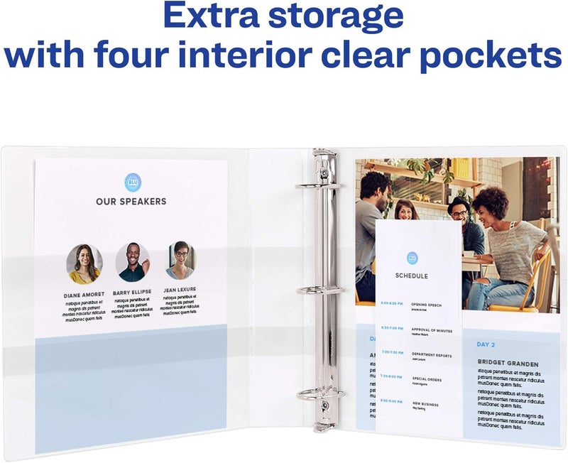 AVERY Durable View 3 Ring Binder, 4 Inch EZD Rings, 1 White Binder (09801) - Image 5
