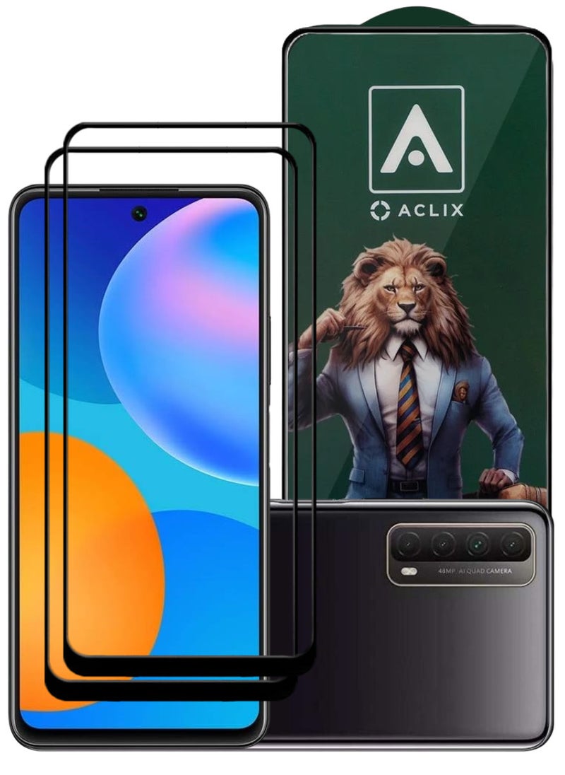 ACLIX 2 Pieces Antistatic ESD Dustproof Premium Quality High Definition Tempered Glass Screen Protector Designed For Huawei Y7a - Image 1