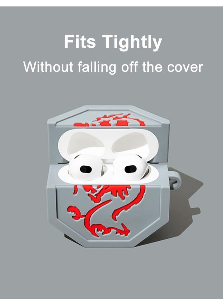 Excefore - Silicone Airpods Pro 2nd Case Cover with Carabiner Keychain Hook,Cute Funny Unique 3D Anime Airpod Pro 2 Case,Shockproof Protective Skin Case Cover Support Wireless Charging, Tailsman - Image 1