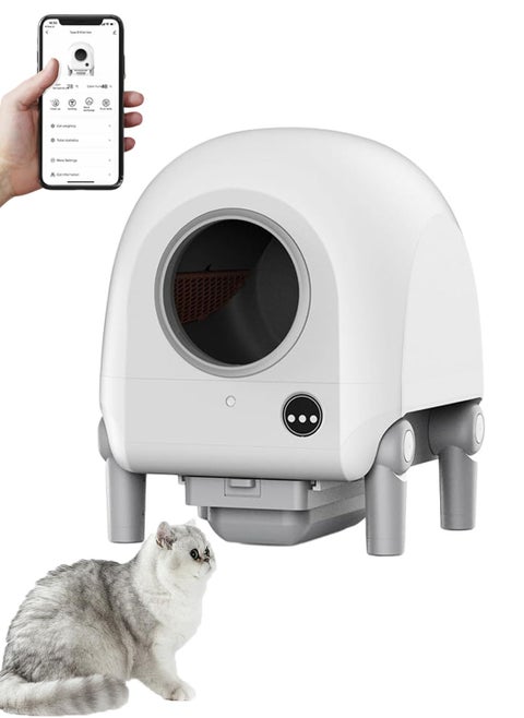 Automatic Cat Litter Box with APP Control Self Cleaning Cat Litter Box for Multiple Cat Prevent leakage Odor Smart Health Monitor