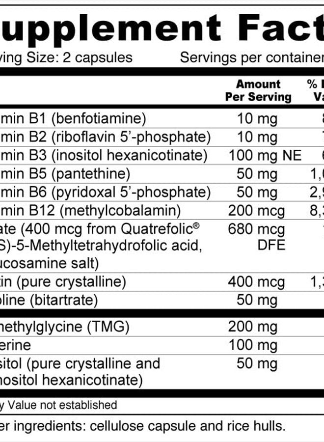 Wellness Resources Super Coenzyme B Complex - Highly Absorbable Coenzyme B Vitamins + MethylFolate for Energy, Stress, Hair (180 Capsules) - Image 2