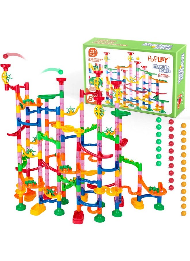POPLAY 232Pcs Marble Run Set, Construction Building Blocks Toys Educational Toy For Kids Gifts  - Image 1