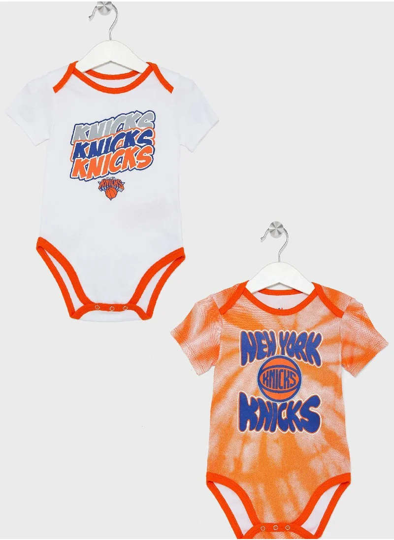 NBA Kids 2 Pack New York Knicks Monterey Tie Dye Creeper Onesie