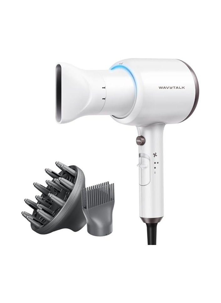 Hair Dryer With Diffuser And Concentrator Professional 1875 Watt Negative Ions Dryer Fast Drying Light And Quiet With Ceramic Technology Nozzle For Women Curly Hair, Matte White - pzsku/ZDA83424237433CE1D9BBZ/45/_/1740877284/ba39ea31-5cde-4b7f-8bf1-d74d7986b403