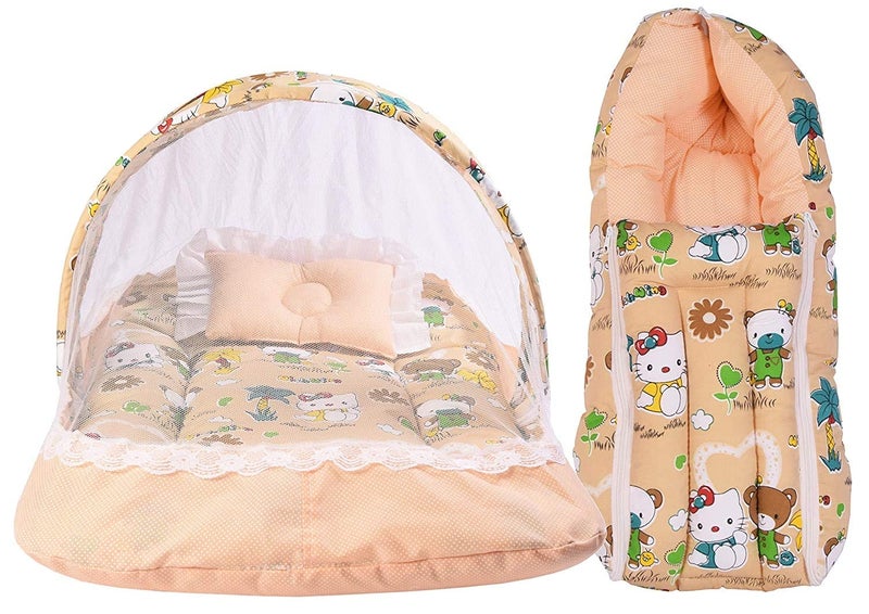 Kwitchy Baby Bed New Born Baby Bedding Set | Mattress | Mosquito Net | Carry | Cotton | Infants Beds | Products All | Gift Combo | Essentials (0-6 Months) (2PCS Set) - Image 5