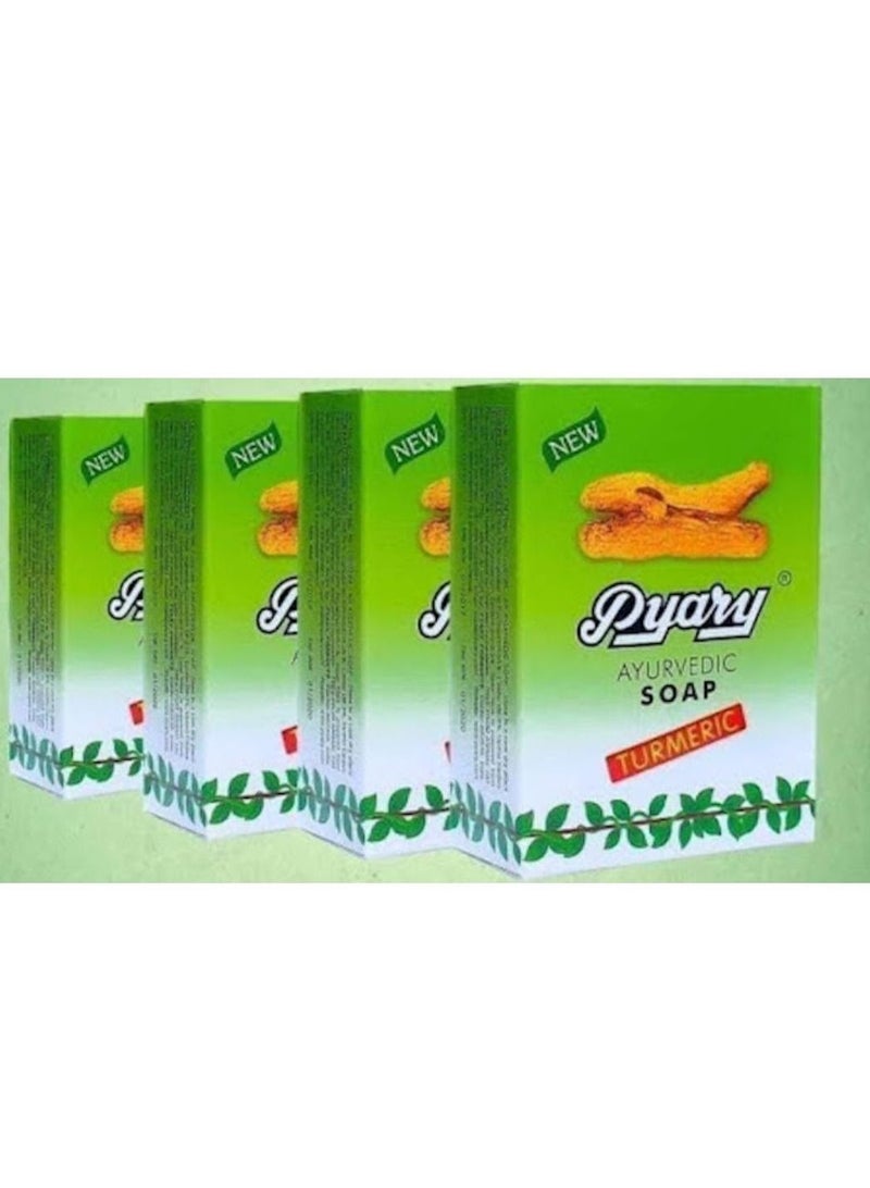 Pyary 4 tablets of turmeric soap for the skin - Image 1