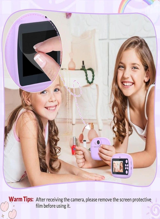 Case Creation Kids Instant Print Camera Video with Games, Thermal Printer, 2 Print Rolls, USB Charging, 48MP Children Digital Camera, Gift for Boys & Girls Age 3–16 (Purple) - Image 4