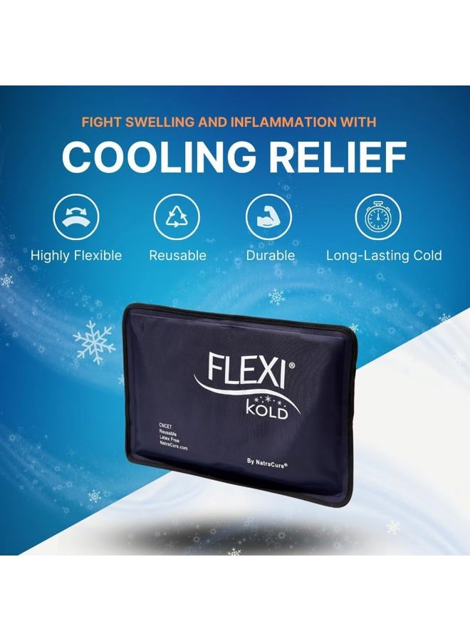 NatraCure FlexiKold Gel Soft Flexible Ice Packs for Injuries - Reusable Freezer Cold Pack, Cold Compress & Cooling Gel Pad for Face, Shoulder, Hip, Leg, Arm, Ankle & Foot Injury - Medium - 7.5” x 11.5” - Image 2