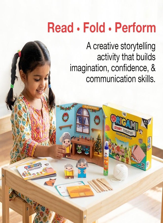 GiniMini Origami Story Theatre – DIY Art & Craft Kit for Kids | Origami Puppet Show with Storytelling Mats | Screen-Free Creative Learning Toy | Birthday & Return Gift for Boys & Girls | Age 4 5 6 7 Years - Image 3