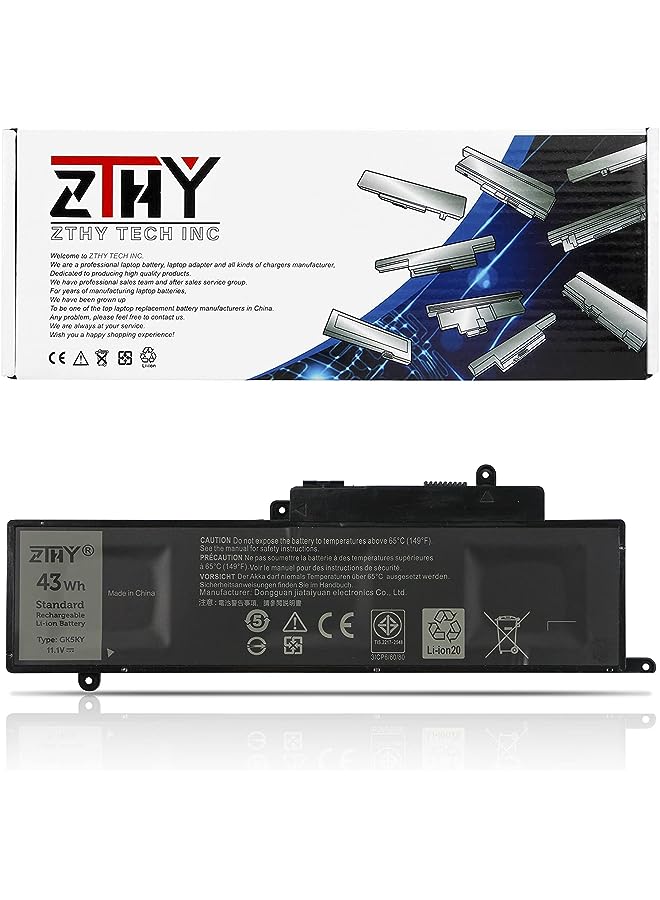 ZTHY 43Wh Gk5Ky Battery For Dell Inspiron 11 3147 3148 3152 3157 Inspiron 13 7347 7348 7352 7353 7359 Inspiron 15 7558 P55F001 7568 P20T Laptop 04K8Yh 4K8Yh Rhn1C 92Nct 451-Bbkk 11.1V 3Cell - Image 1