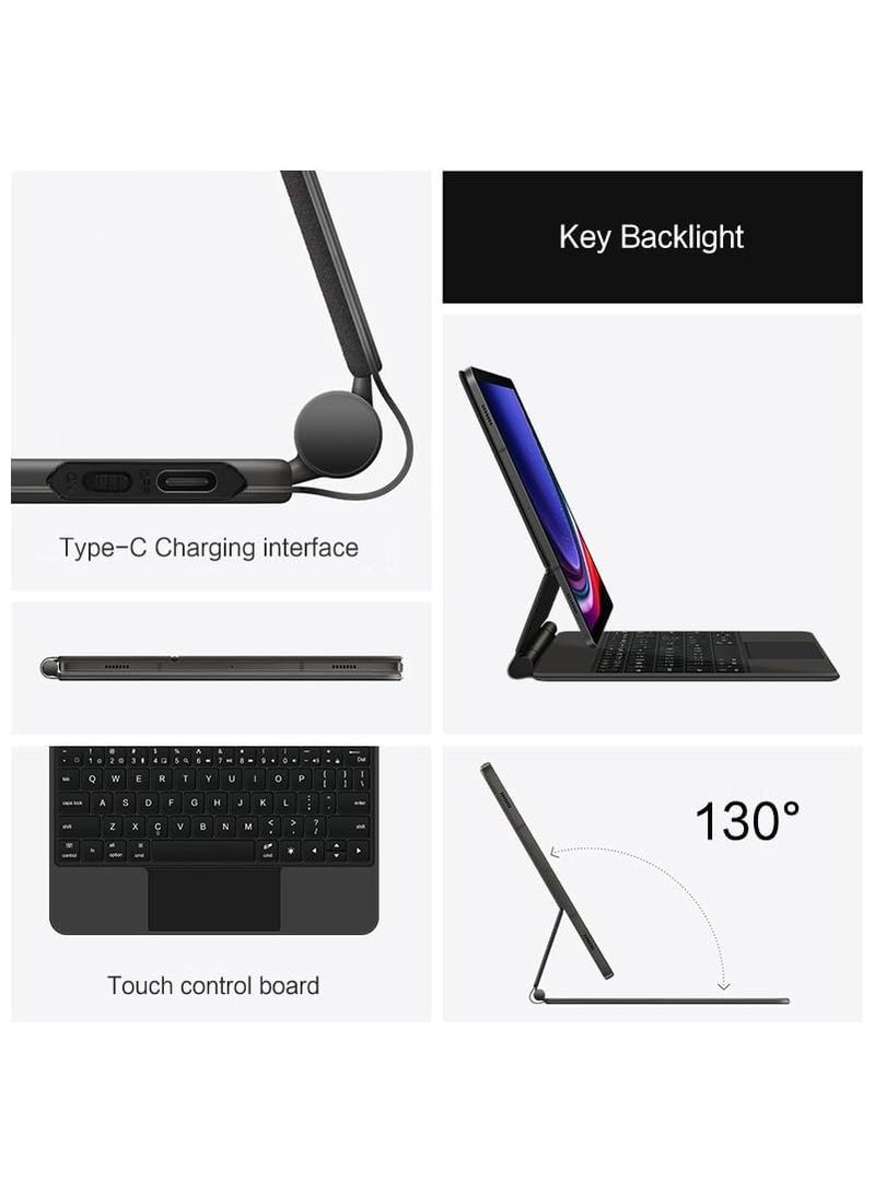 Keyboard Compatible with Samsung Galaxy Tab S10 Plus 12.4 Inch 2024 SM-X820 X826B Strong Magnetic Keyboard Case Bluetooth Trackpad Keyboard - Image 3