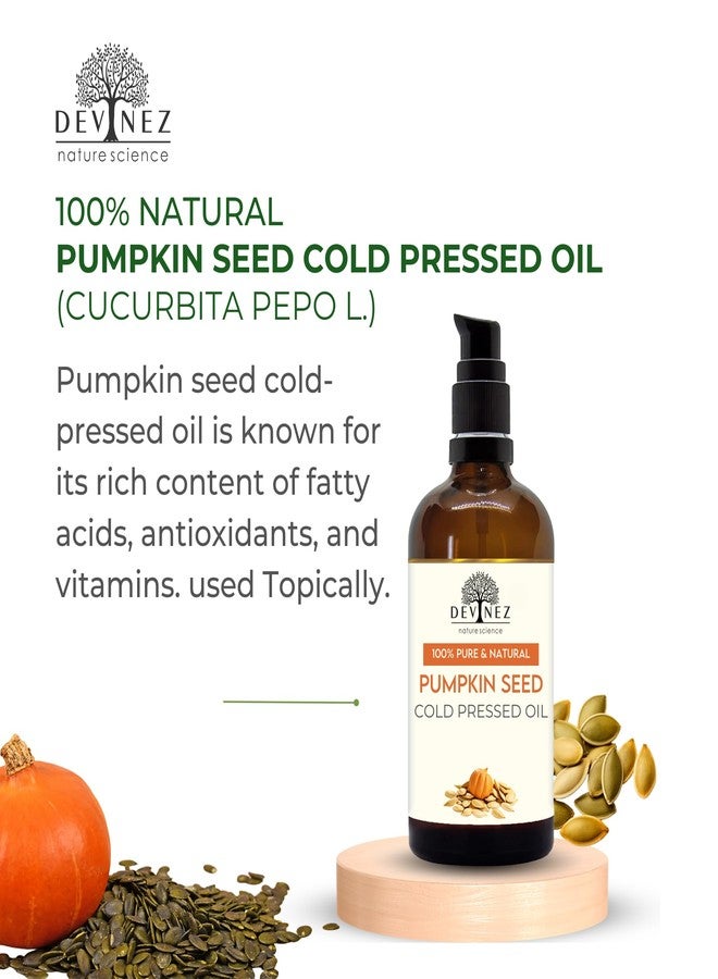 Devinez 100% Pure Pumpkin Seed Cold Pressed Oil (118ml with Lotion Pump) – Organic, Undiluted, Therapeutic Kaddu Oil for Hair, Skin, Eyelashes & Eyebrows, Boosts Hair Growth & Supports Heart Health - Image 1