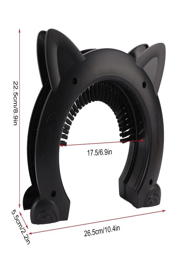 Beufee Black Interior Cat Door, Cat Door for Interior Door with Grooming Brush, 8.9x10.4 inches, Cats - Image 4