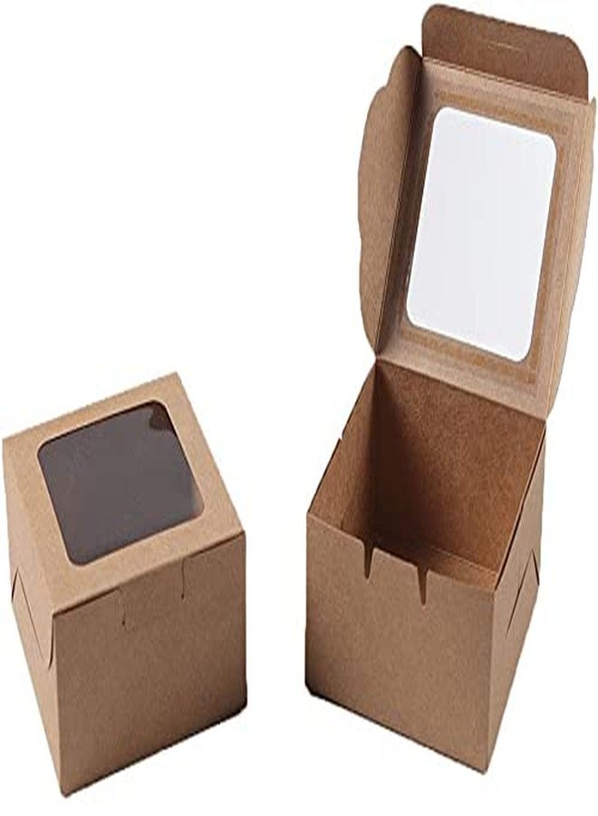 HOME REPUBLIC Paper Disposable Brownie Box, Pack of 25, Brown Mini Cake, 1 Pastry, Brownie, Donut, Muffin, Mithai, Macron, Pie Slice, Biscuits, Dry Fruits, Sweets, Souvenirs, Fast Food Box, - Image 3