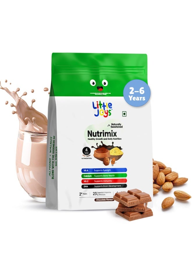 Little Joys Nutrimix Nutrition Powder Refill Pouch 700g | 2-6 Years | No Refined Sugar | Supports Healthy Growth & Boosts Immunity | With Ragi, Bajra, Almonds & Oats | Chocolate Flavour - Image 5