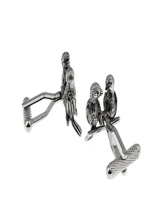 MRCUFF أزرار أكمام MRCUFF Love Birds Lovebirds لعيد الحب، زوج من أزرار الأكمام في علبة هدايا أنيقة مع قطعة قماش للتلميع - Image 3