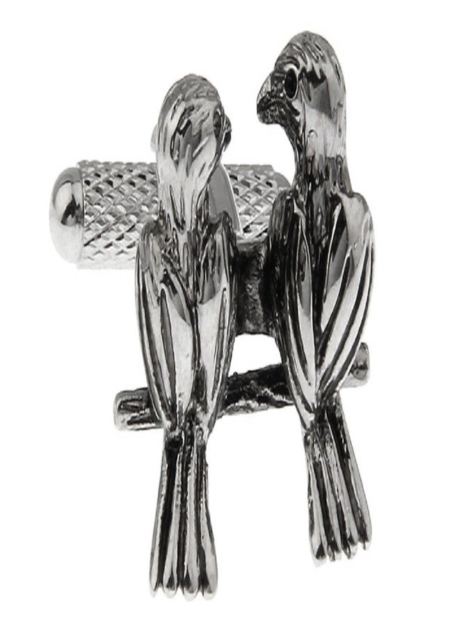 MRCUFF أزرار أكمام MRCUFF Love Birds Lovebirds لعيد الحب، زوج من أزرار الأكمام في علبة هدايا أنيقة مع قطعة قماش للتلميع - Image 1