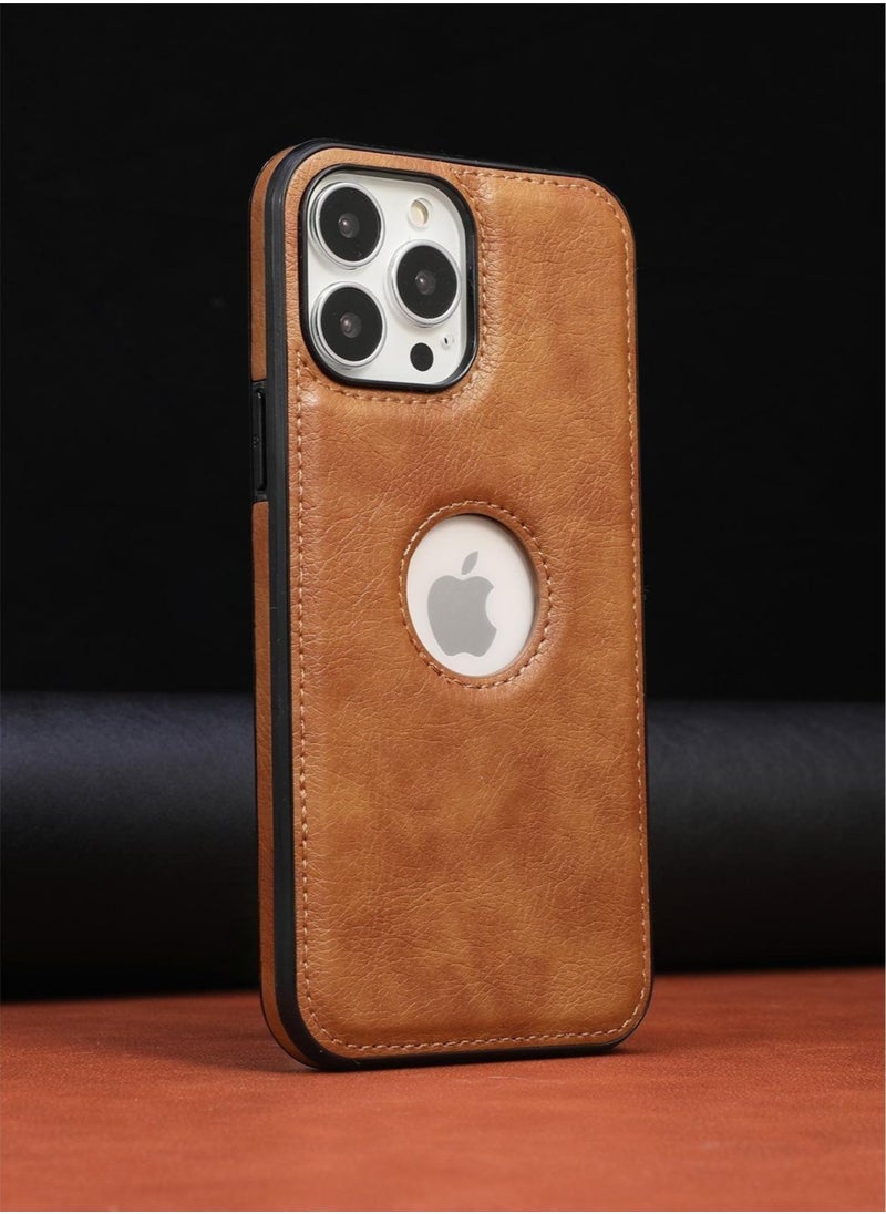 Generic - Leather Protective Case For iPhone 15 Pro Max 6.7 inch Brown - Image 1