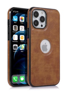 Leather Protective Case For iPhone 15 Pro Max 6.7 inch Brown