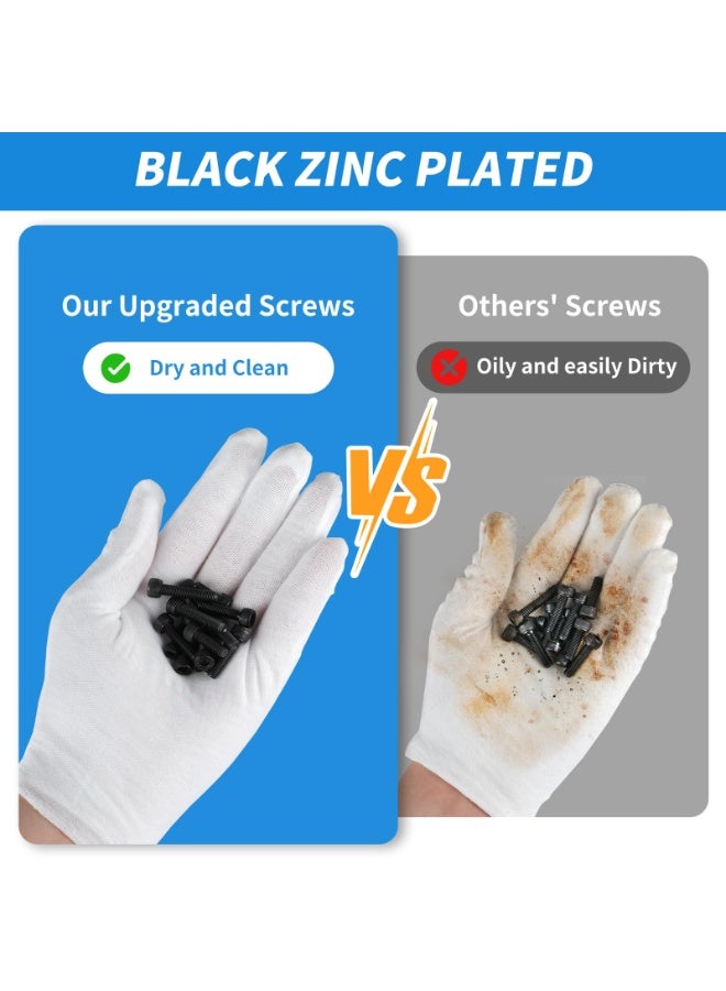 SANMUGEED 1760pcs M2 M3 M4 M5 Metric Screw Assortment, Grade 12.9 Alloy Steel Hex Socket Head Cap Bolts and Nuts Kit, Black Zinc Plated and Anti Rust Screw Set with 4 pcs Hex Wrenches - Image 4