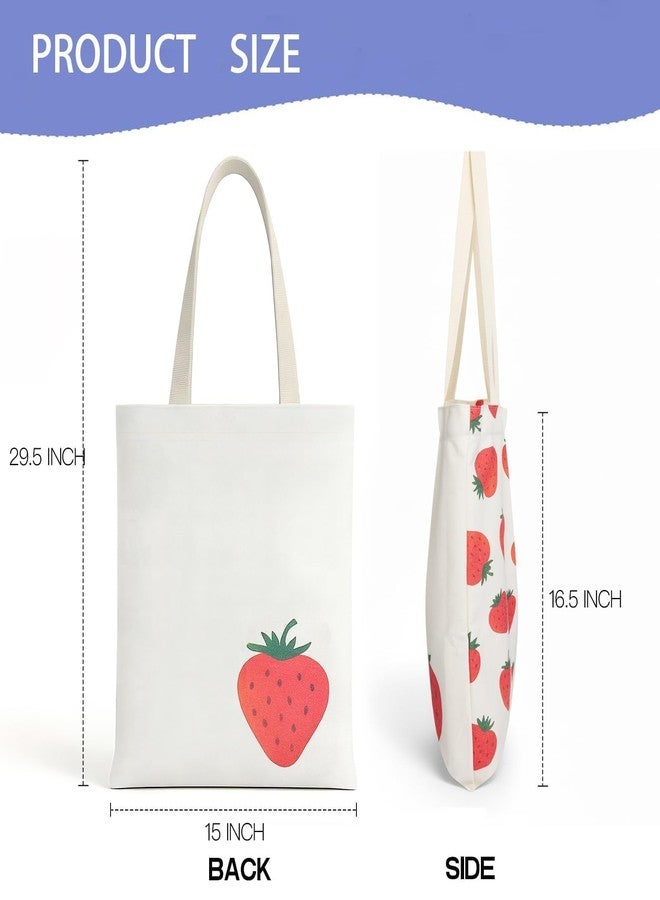 MOLOVA 1-100 Pack Available Premium Canvas Reusable Tote Gift Bags,Made of Natural Canvas with Handle,Work,DIY,Shopping, C1-red 1 Pack, Medium - Image 3