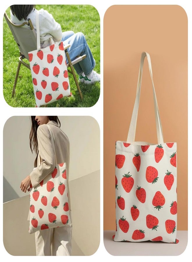 MOLOVA 1-100 Pack Available Premium Canvas Reusable Tote Gift Bags,Made of Natural Canvas with Handle,Work,DIY,Shopping, C1-red 1 Pack, Medium - Image 5