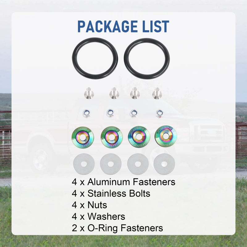 JDMSPEED Neo Chrome Universal CNC Billet Bumper Trunk Quick Release Fastener Kit - Image 5