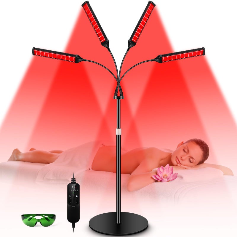 Viconor Red Light Therapy Lamp4 Head Infrared Light Therapy for Body Device with Adjustable Stand660nm Red Light850nm Near Infrared Light Therapy Device for FaceBodyPainSkin at Home - Image 3