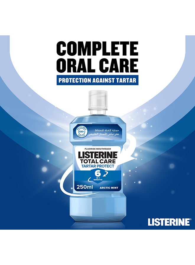 Listerine Total Care Tartar Protect 6 Benefit Fluoride Mouthwash For Naturally White Teeth 250ml - Image 2