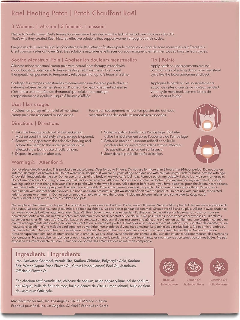 Rael Heating Pad Herbal Heating Patches  Period Heating Pads for Cramps Heat Therapy Ultra Thin Design On The Go Size for All Skin Types 15 Count - Image 2